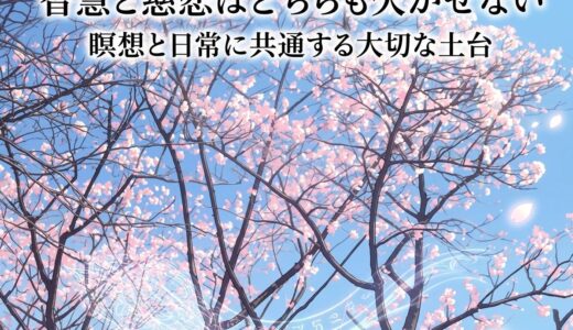 智慧と慈悲はどちらも欠かせない｜瞑想と日常を整える大切な土台