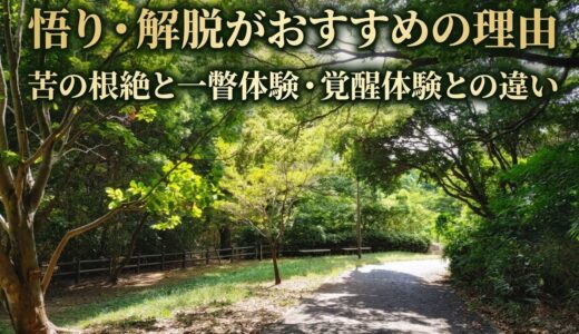 悟り・解脱がおすすめの理由｜苦の根絶と一瞥体験・覚醒体験との違い